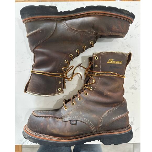 Thorogood 1957 Series Waterproof Safety Toe 8" Moc Toe Work Boots Men, 11.5 Wide - Picture 1 of 9